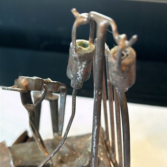 Metal Hospital Bed Sculpture with Doctor Patient & I V Bottles - Picture 7 of 15